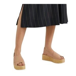VINCE Jesson Chunky Leather Espadrilles Tan, size 9.5